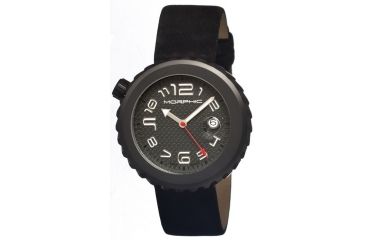Image of Morphic 1306 M13 Series Mens Watch, Black Dial w/ Orange Leather Band, Stainless Steel Case MPH1306
