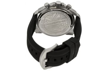Image of Morphic Mens M19 Series Full-Function Chronograph Silicone Strap Watch Silver Bezel, Silver/Circle-shaped Case, Black/analog Dial, Black Hands MPH1901