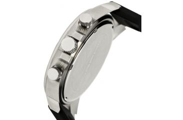 Image of Morphic Mens M19 Series Full-Function Chronograph Silicone Strap Watch Silver Bezel, Silver/Circle-shaped Case, Black/analog Dial, Black Hands MPH1901