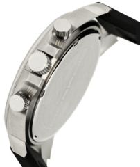 Image of Morphic Mens M19 Series Full-Function Chronograph Silicone Strap Watch Silver Bezel, Silver/Circle-shaped Case, Charcoal/analog Dial, Black Hands MPH1902