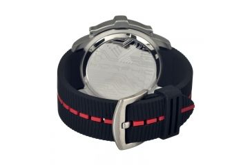 Image of Morphic M21 Series Watch,Black Silicone Band,Red Hand,Silver Bezel,Grey Analog Dial,Strap Buckle MPH2103