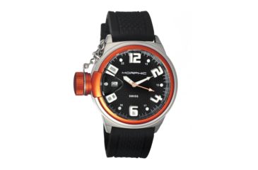 Image of Morphic M24 Series Watch,Black Silicone Band, Orange Bezel,Black Analog Dial,Strap Buckle MPH2404