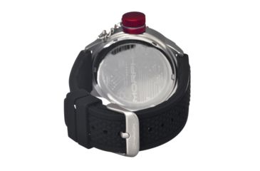 Image of Morphic M24 Series Watch,Black Silicone Band,Silver Hand,Red Bezel,Black Analog Dial,Strap Buckle MPH2403
