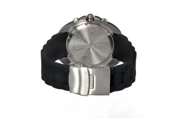 Image of Morphic M25 Series Watch,Black Silicone Band,Red Hand,Silver Bezel,Black Analog Dial,Fold Over Push Button Deployment MPH2502