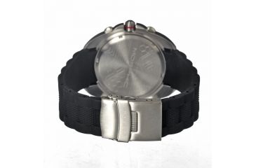 Image of Morphic M25 Series Watch,Black Silicone Band,Red Hand,Silver Bezel,Silver Analog Dial,Fold Over Push Button Deployment MPH2501