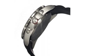 Image of Morphic M25 Series Watch,Black Silicone Band,Red Hand,Silver Bezel,Silver Analog Dial,Fold Over Push Button Deployment MPH2501