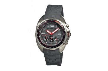 Image of Morphic M25 Series Watch,Grey Silicone Band,Red Hand,Silver Bezel,Grey Analog Dial,Fold Over Push Button Deployment MPH2503
