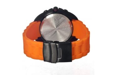 Image of Morphic M25 Series Watch,Orange Silicone Band,Red Hand,Black Bezel,Black Analog Dial,Fold Over Push Button Deployment MPH2506