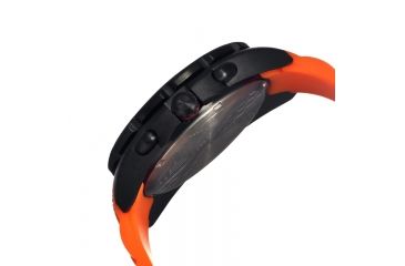 Image of Morphic M25 Series Watch,Orange Silicone Band,Red Hand,Black Bezel,Black Analog Dial,Fold Over Push Button Deployment MPH2506