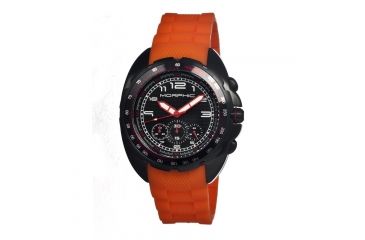 Image of Morphic M25 Series Watch,Orange Silicone Band,Red Hand,Black Bezel,Black Analog Dial,Fold Over Push Button Deployment MPH2506