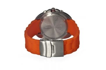 Image of Morphic M25 Series Watch,Orange Silicone Band,Red Hand,Silver Bezel,Black Analog Dial,Fold Over Push Button Deployment MPH2505