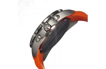 Image of Morphic M25 Series Watch,Orange Silicone Band,Red Hand,Silver Bezel,Black Analog Dial,Fold Over Push Button Deployment MPH2505