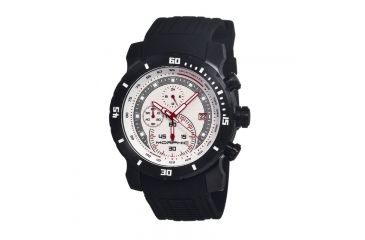 Image of Morphic M26 Series Watch,Black Silicone Band,Red Hand,Black Bezel,White Analog Dial,Strap Buckle MPH2604
