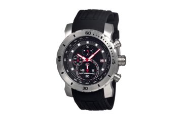 Image of Morphic M26 Series Watch,Black Silicone Band,Red Hand,Silver Bezel,Black Analog Dial,Strap Buckle MPH2602