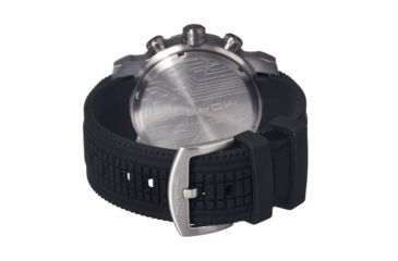Image of Morphic M26 Series Watch,Black Silicone Band,Red Hand,Silver Bezel,White Analog Dial,Strap Buckle MPH2601