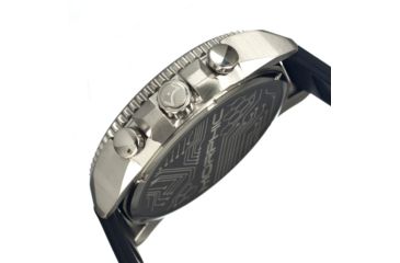 Image of Morphic M28 Series Watch,Black Silicone Band,Red Hand,Silver Bezel,Black Analog Dial,Strap Buckle MPH2802