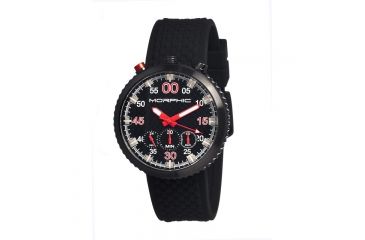 Image of Morphic M29 Series Watch,Black Silicone Band,Red Hand,Black Bezel,Black Analog Dial,Strap Buckle MPH2904