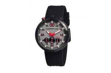 Image of Morphic M29 Series Watch,Black Silicone Band,Red Hand,Black Bezel,Grey Analog Dial,Strap Buckle MPH2905
