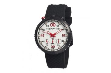 Image of Morphic M29 Series Watch,Black Silicone Band,Red Hand,Black Bezel,White Analog Dial,Strap Buckle MPH2903