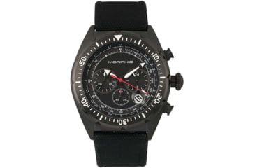 Image of Morphic M53 Series Chronograph Fiber-Weaved Leather-Band Watch w/Date, Black, One Size, MPH5305