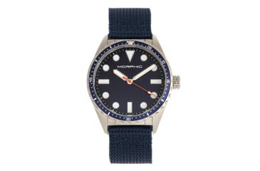 Image of Morphic M69 Series Canvas-Band Watch, Silver/Blue, One Size, MPH6904