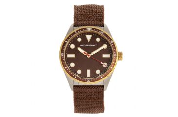 Image of Morphic M69 Series Canvas-Band Watch, Silver/Brown, One Size, MPH6903