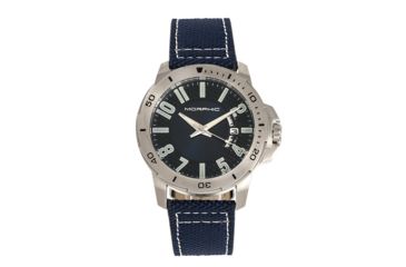 Image of Morphic M70 Series Canvas-Overlaid Leather-Band Watch w/ Date, Silver/Blue, One Size, MPH7002