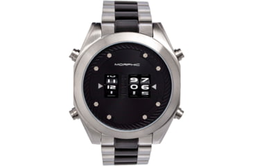 Image of Morphic M76 Series Drum-Roll Bracelet Watch, Silver/Black, One Size, MPH7607