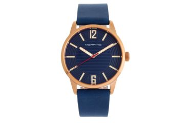 Image of Morphic M77 Series Leather-Band Watch, Blue, One Size, MPH7705