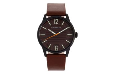 Image of Morphic M77 Series Leather-Band Watch, Brown, One Size, MPH7706