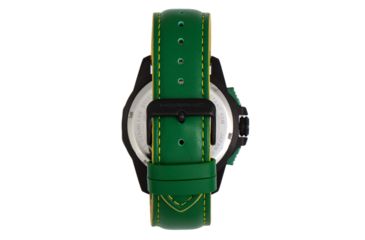 Image of Morphic M82 Series Chronograph Leather-Band Watch w/Date, Black/Green, One Size, MPH8206