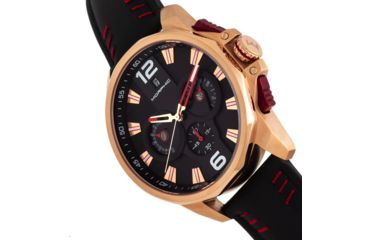 Image of Morphic M82 Series Chronograph Leather-Band Watch w/Date, Rose Gold/Black, One Size, MPH8204