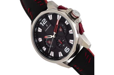 Image of Morphic M82 Series Chronograph Leather-Band Watch w/Date, Silver/Black, One Size, MPH8202