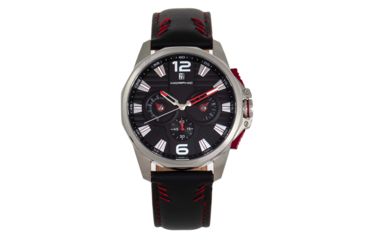Image of Morphic M82 Series Chronograph Leather-Band Watch w/Date, Silver/Black, One Size, MPH8202