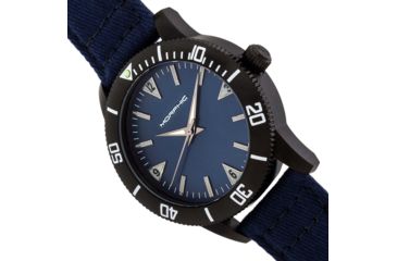 Image of Morphic M85 Series Canvas-Overlaid Leather-Band Watch, Black/Blue, One Size, MPH8504