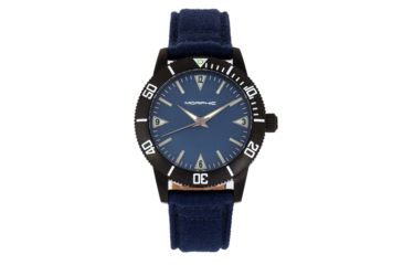 Image of Morphic M85 Series Canvas-Overlaid Leather-Band Watch, Black/Blue, One Size, MPH8504