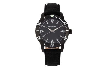 Image of Morphic M85 Series Canvas-Overlaid Leather-Band Watch, Black, One Size, MPH8502