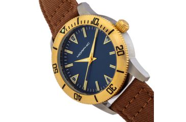 Image of Morphic M85 Series Canvas-Overlaid Leather-Band Watch, Gold/Brown, One Size, MPH8501