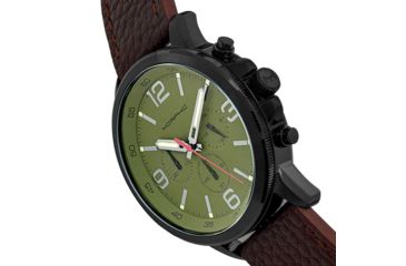 Image of Morphic M86 Series Chronograph Leather-Band Watch, Black/Dark Brown, One Size, MPH8607