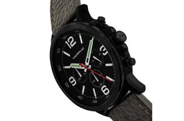 Image of Morphic M86 Series Chronograph Leather-Band Watch, Black/Olive, One Size, MPH8606
