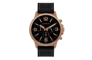Image of Morphic M86 Series Chronograph Leather-Band Watch, Rose Gold/Black, One Size, MPH8604