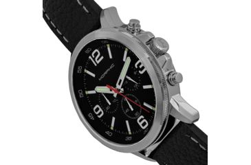 Image of Morphic M86 Series Chronograph Leather-Band Watch, Silver/Black, One Size, MPH8602