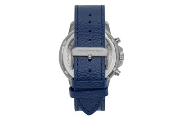 Image of Morphic M86 Series Chronograph Leather-Band Watch, Silver/Navy, One Size, MPH8603