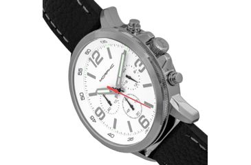 Image of Morphic M86 Series Chronograph Leather-Band Watch, Silver/White, One Size, MPH8601
