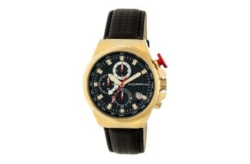Image of Mens M39 Series Watch,43mm,Black Analog Dial,Gold Bezel,Black Leather Band