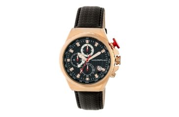 Image of Mens M39 Series Watch,43mm,Black Analog Dial,Rose Gold Bezel,Black Leather Band
