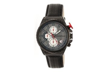 Image of Mens M39 Series Watch,43mm,Charcoal Analog Dial,Black Bezel,Black Leather Band