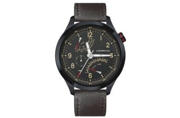 Image of Mens M44 Series Watch,44mm,Black Dial,Black Bezel,Black Leather Strap