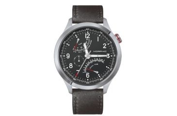 Image of Mens M44 Series Watch,44mm,Black Dial,Silver Bezel,Black Leather Strap