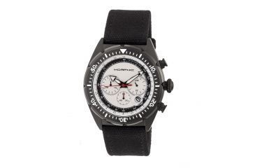 Image of Morphic Mens M53 Series Leather-Band Watch, Silver/Black MPH5304